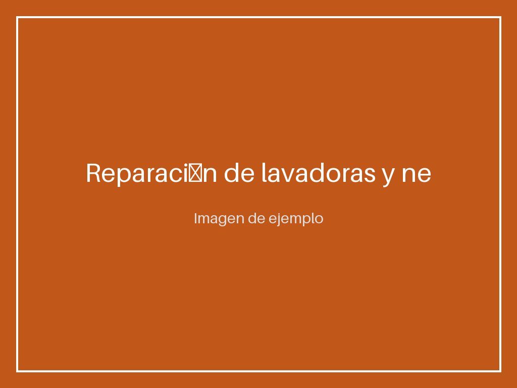 Reparación de lavadoras y neveras a domicilio