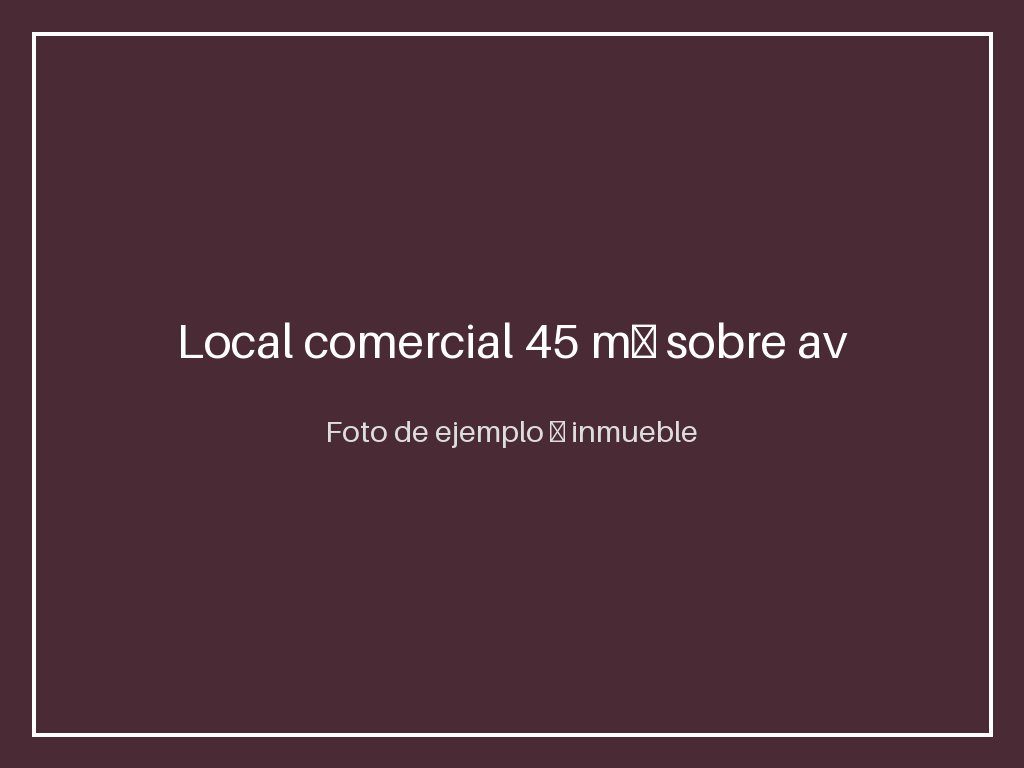 Local comercial 45 m² sobre avenida principal